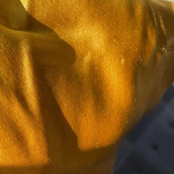 NWT VTG Y2K Yellow Gold Victoria’s Secret 100% Silk Satin Slip Dress Chemise - Picture 11 of 11